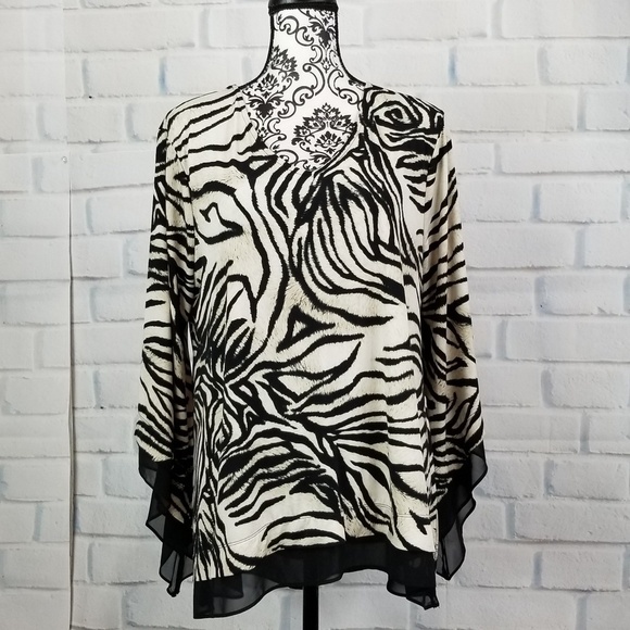 Alfani sz xl animal print stretch knit top - Picture 1 of 8